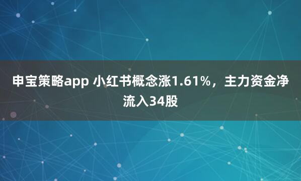 申宝策略app 小红书概念涨1.61%，主力资金净流入34股