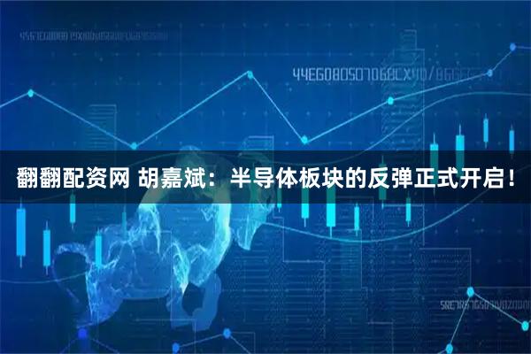 翻翻配资网 胡嘉斌:半导体板块的反弹正式开启!