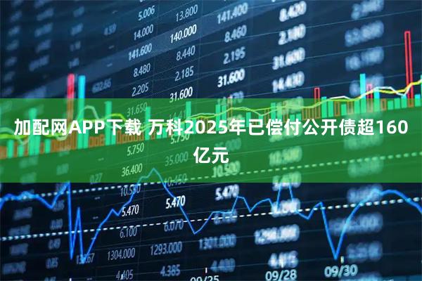 加配网APP下载 万科2025年已偿付公开债超160亿元